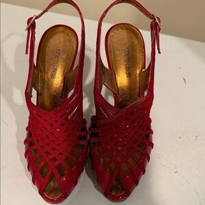 Roberto Cavalli Red Strappy Heels